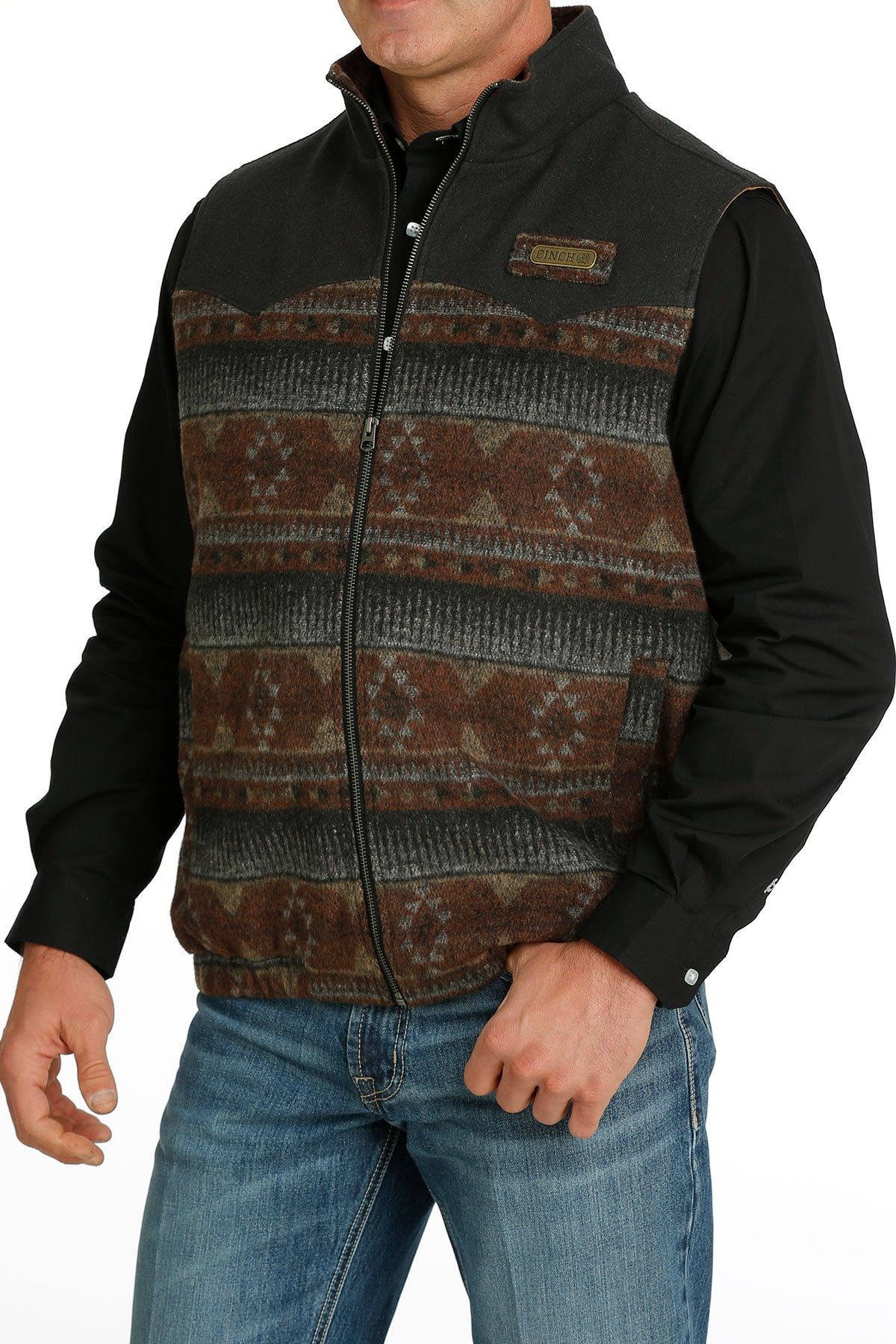 Cinch Men's Concealed Carry Rust Wooly Vest