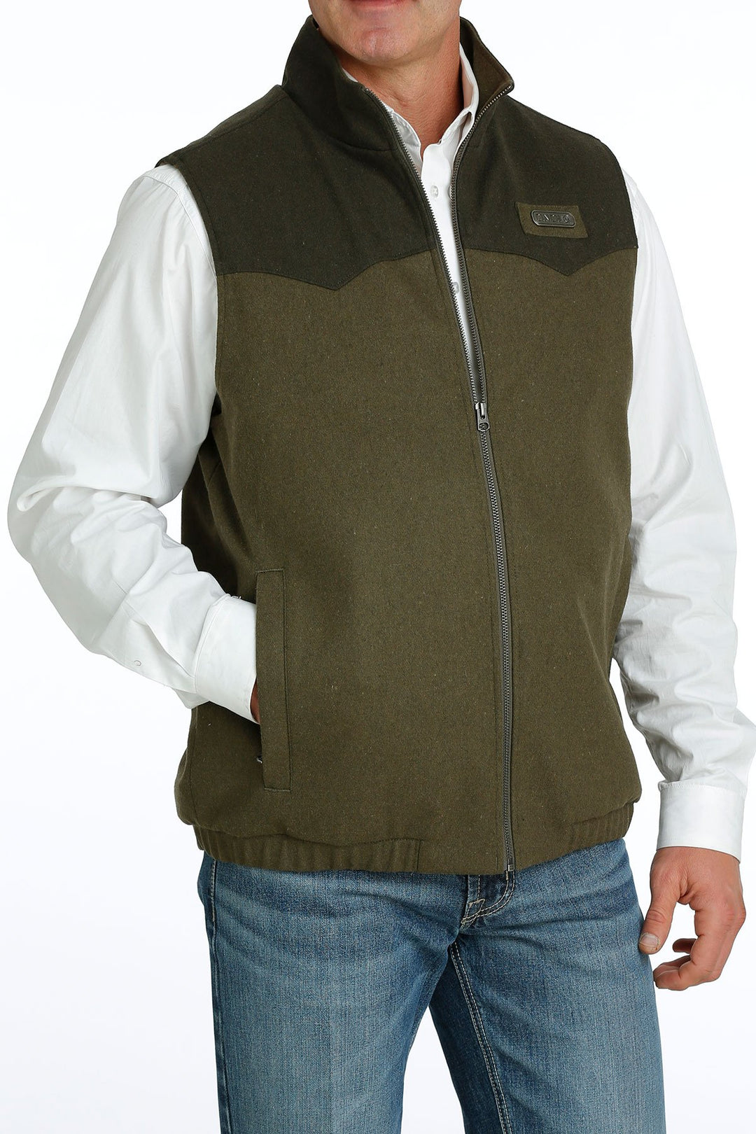 Cinch Men's Concealed Carry Olive Wooly Vest