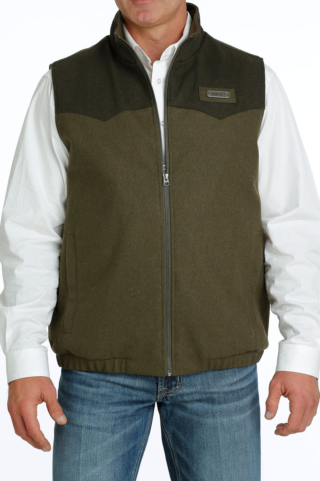 Cinch Men's Concealed Carry Olive Wooly Vest