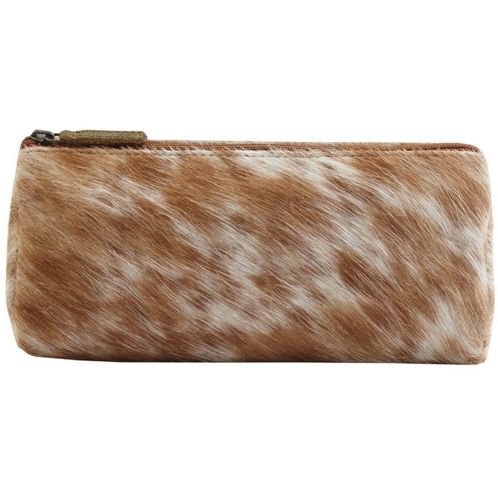 Myra Sandy Leather and Hair On Pouch
