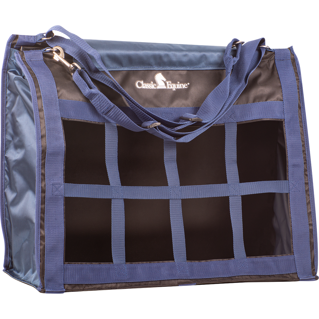Classic Equine Top Load Hay Bag-Black and Navy