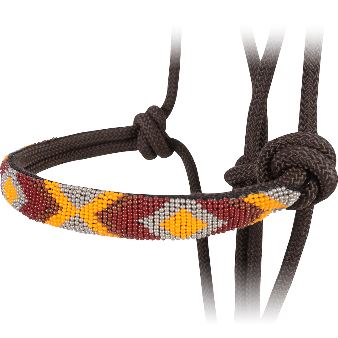Cashel Beaded Nose Rope Halter-Chocolate