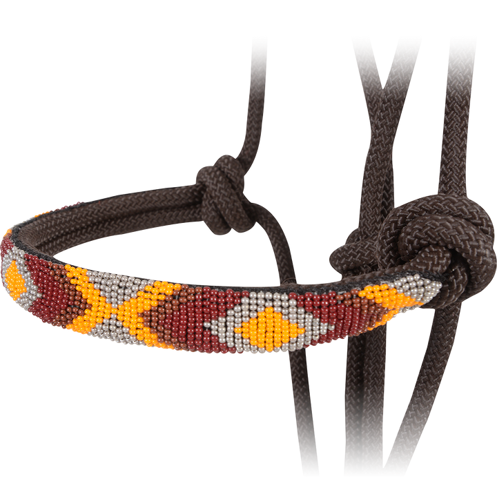 Cashel Beaded Nose Rope Halter-Chocolate
