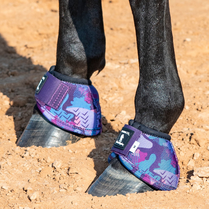 Classic Equine DyNo Turn Designer Line Bell Boots-Purple Camo