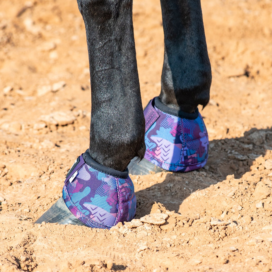 Classic Equine DyNo Turn Designer Line Bell Boots-Purple Camo