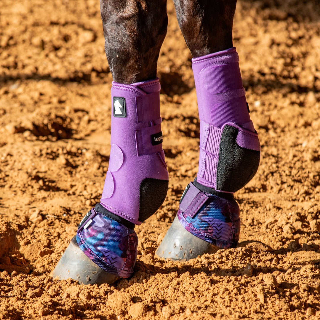 Classic Equine DyNo Turn Designer Line Bell Boots-Purple Camo