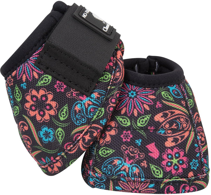 Classic Equine DyNo Turn Designer Line Bell Boots-Neon Flower