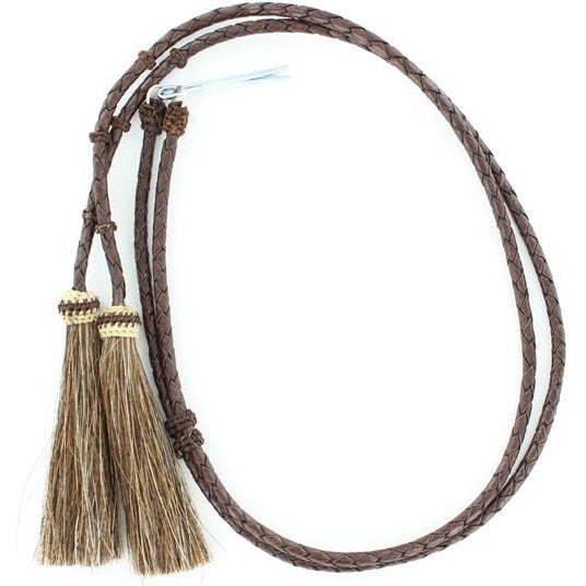 M&F Western Brown Leather Stampede String with Horsehair Tassels