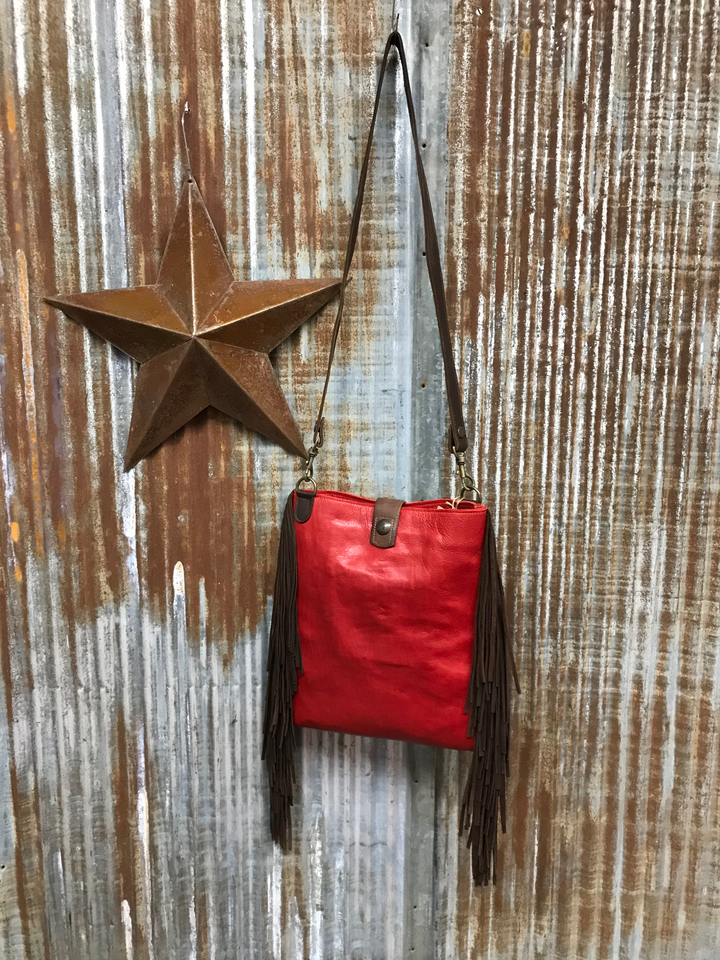 Two Bar West Red Kansas Cross-body Bag