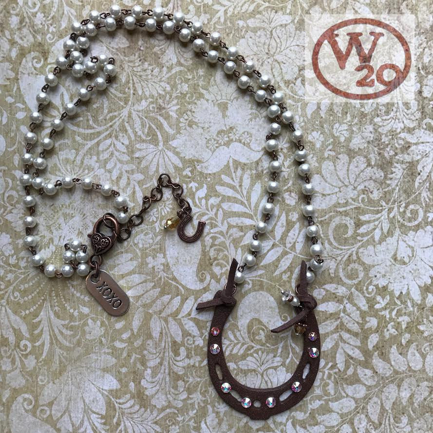Horseshoe Rosary Bead Necklace - West 20 Saddle Co.