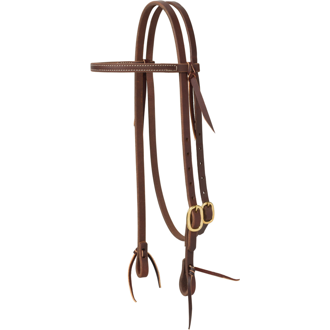 Weaver Working Tack Straight Browband Brass Single Buckle Headstall