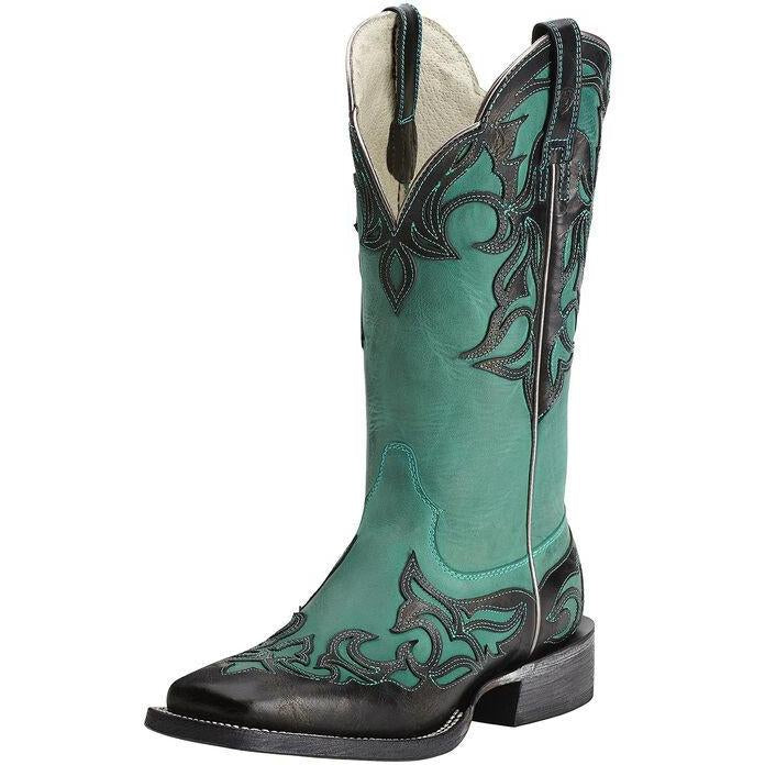 Ariat Women's Cassidy Western Boot-Glazed Midnight/Turquoise