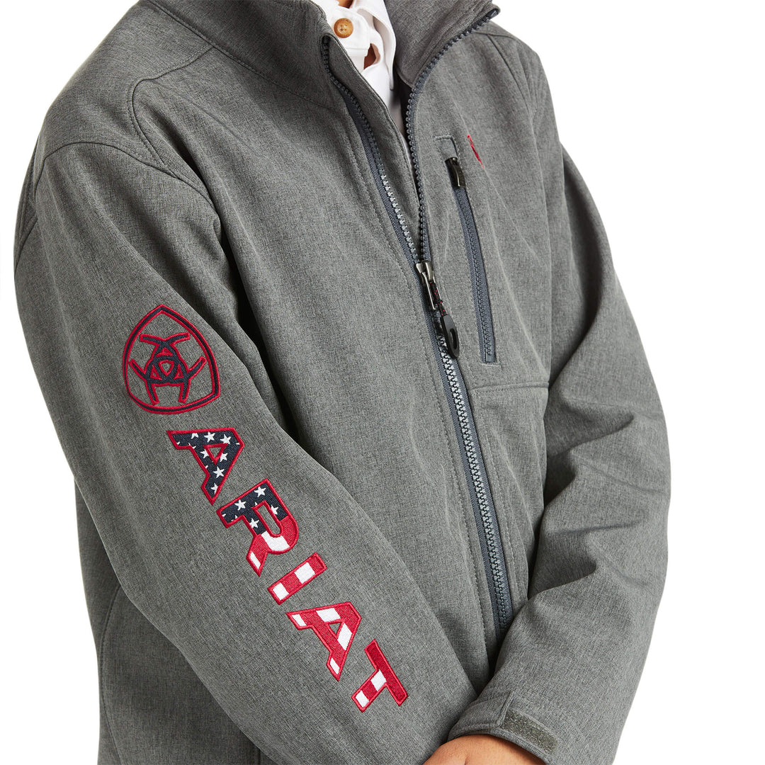 Ariat Kid's Charcoal Americana Logo 2.0 Softshell Jacket