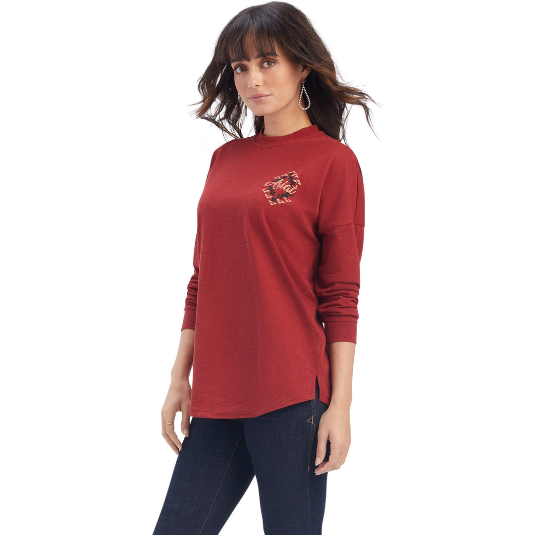 Ariat Women's REAL Rouge Red Oversized Graphic Shirt