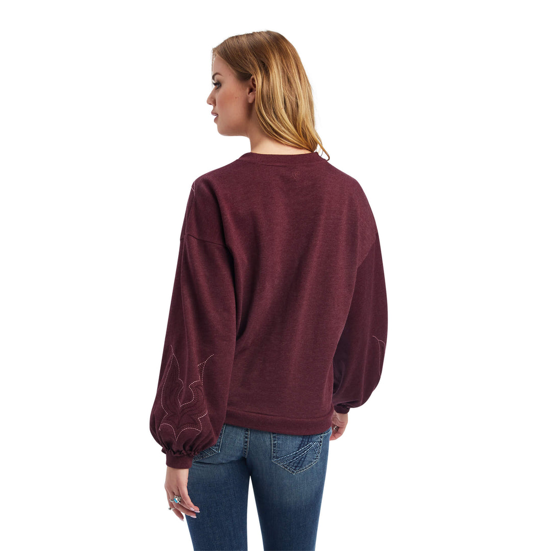 Ariat Women's Windsor Wine Stitched Crew Sweatshirt