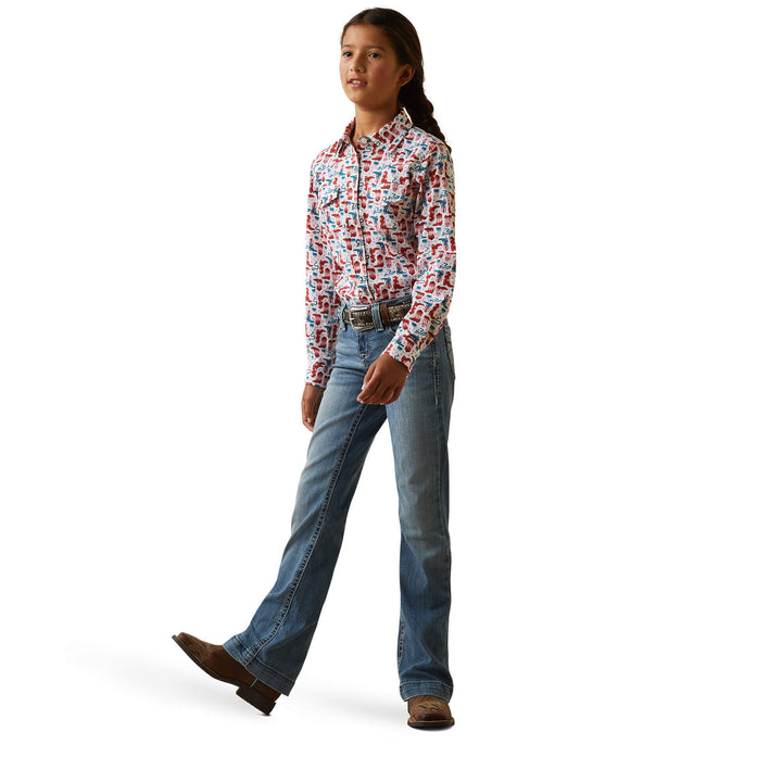 Ariat Girl's Blazin Boots Snap Shirt
