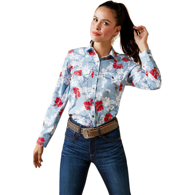 Ariat Women's Red White and Blue Pareau VentTEK Long Sleeve Shirt