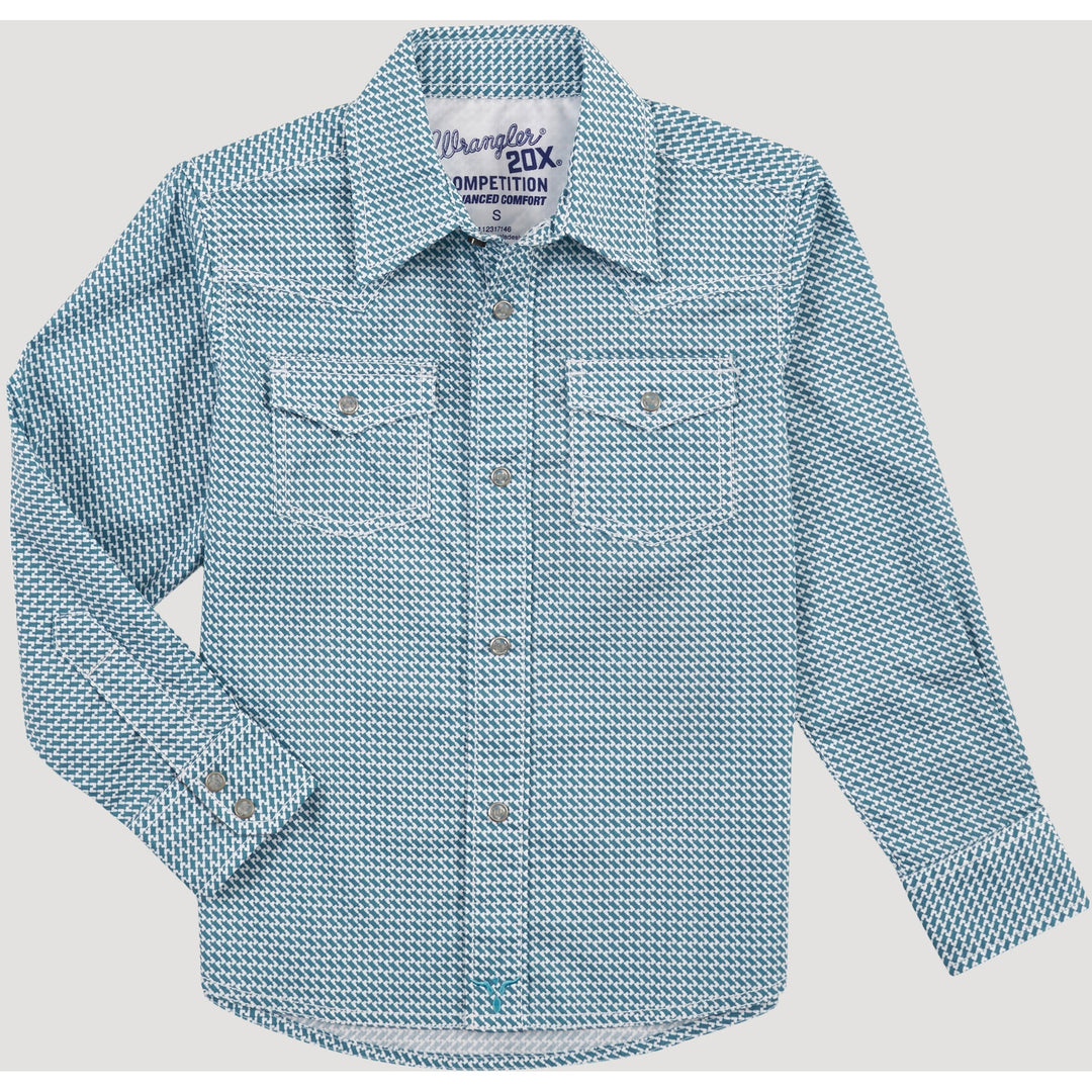 Wrangler Kid's Blue Zag 20X Western Snap Shirt