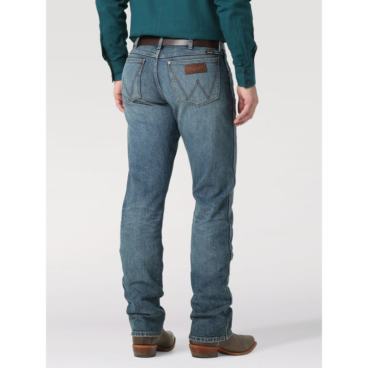 Wrangler Men's Retro Green Faded Indigo Slim Straight Jean