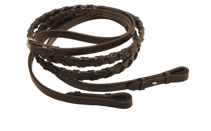 Tory Leather 60" Laced Reins with Stud Hooks