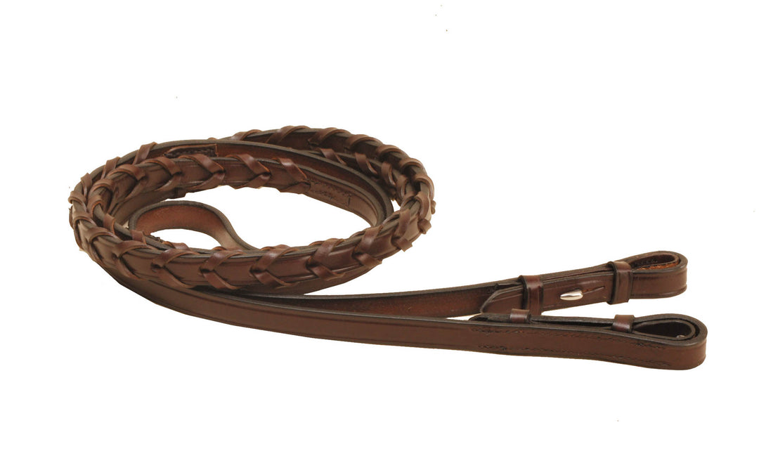 Tory Leather 60" Laced Reins with Stud Hooks