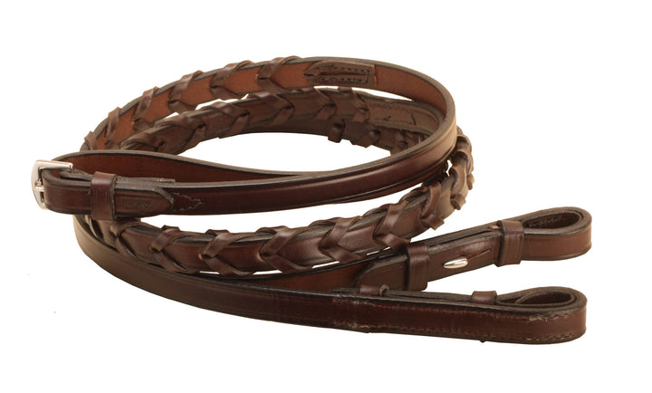 Tory Leather 60" Laced Reins with Stud Hooks