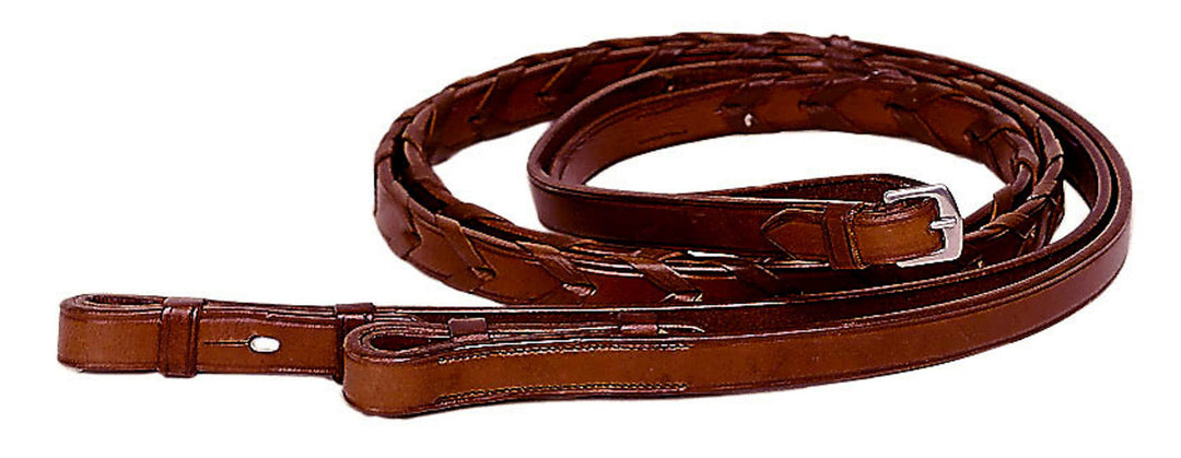 Tory Leather 60" Laced Reins with Stud Hooks