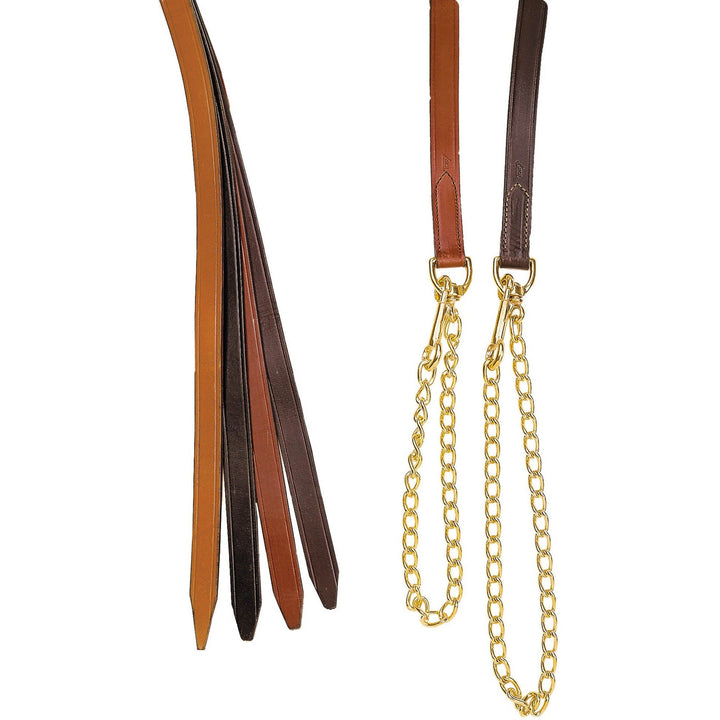 Tory Leather Lead with 24" Brass Chain
