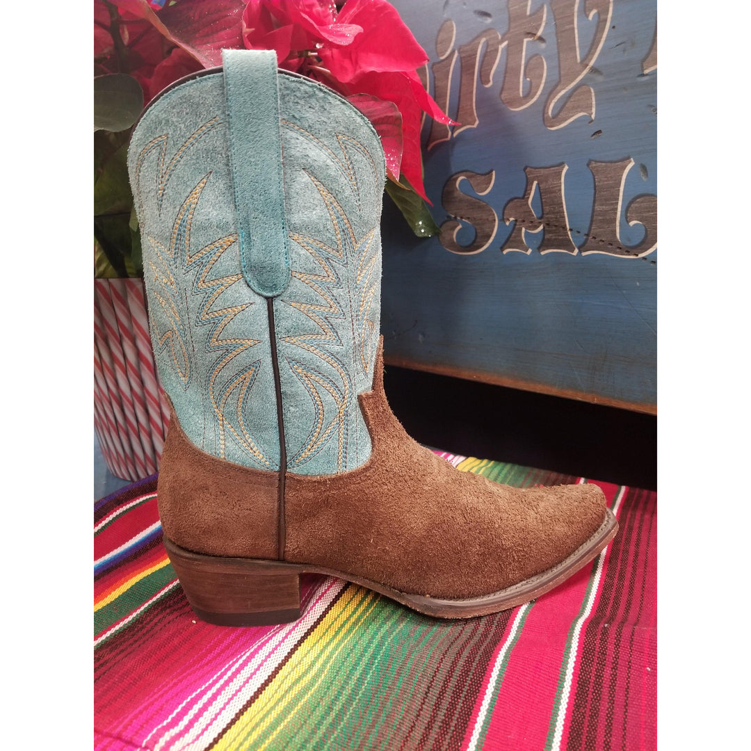 Junk Gypsy Turquoise Chocolate Suede Dirt Road Dreamer Boots - West 20 Saddle Co.