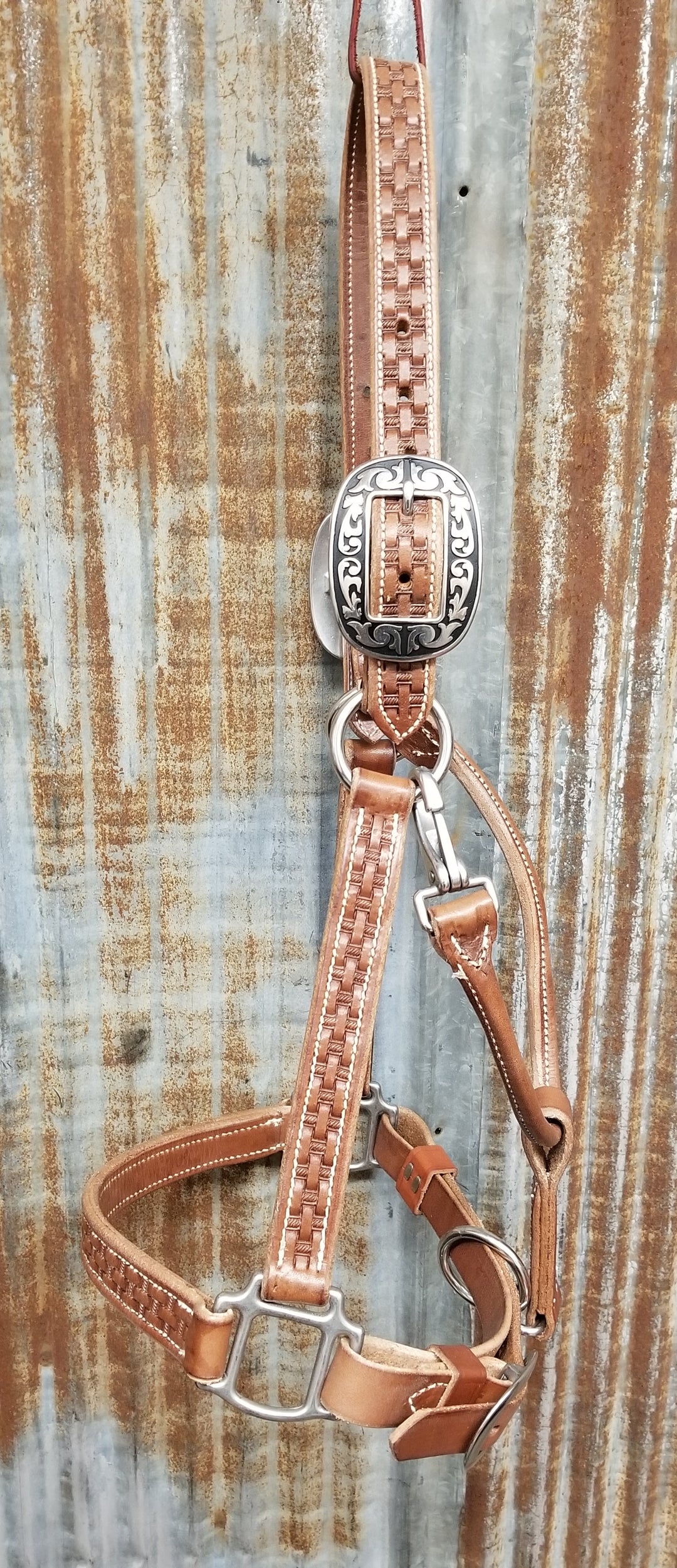 Custom West 20 Basket Weave Leather Halter