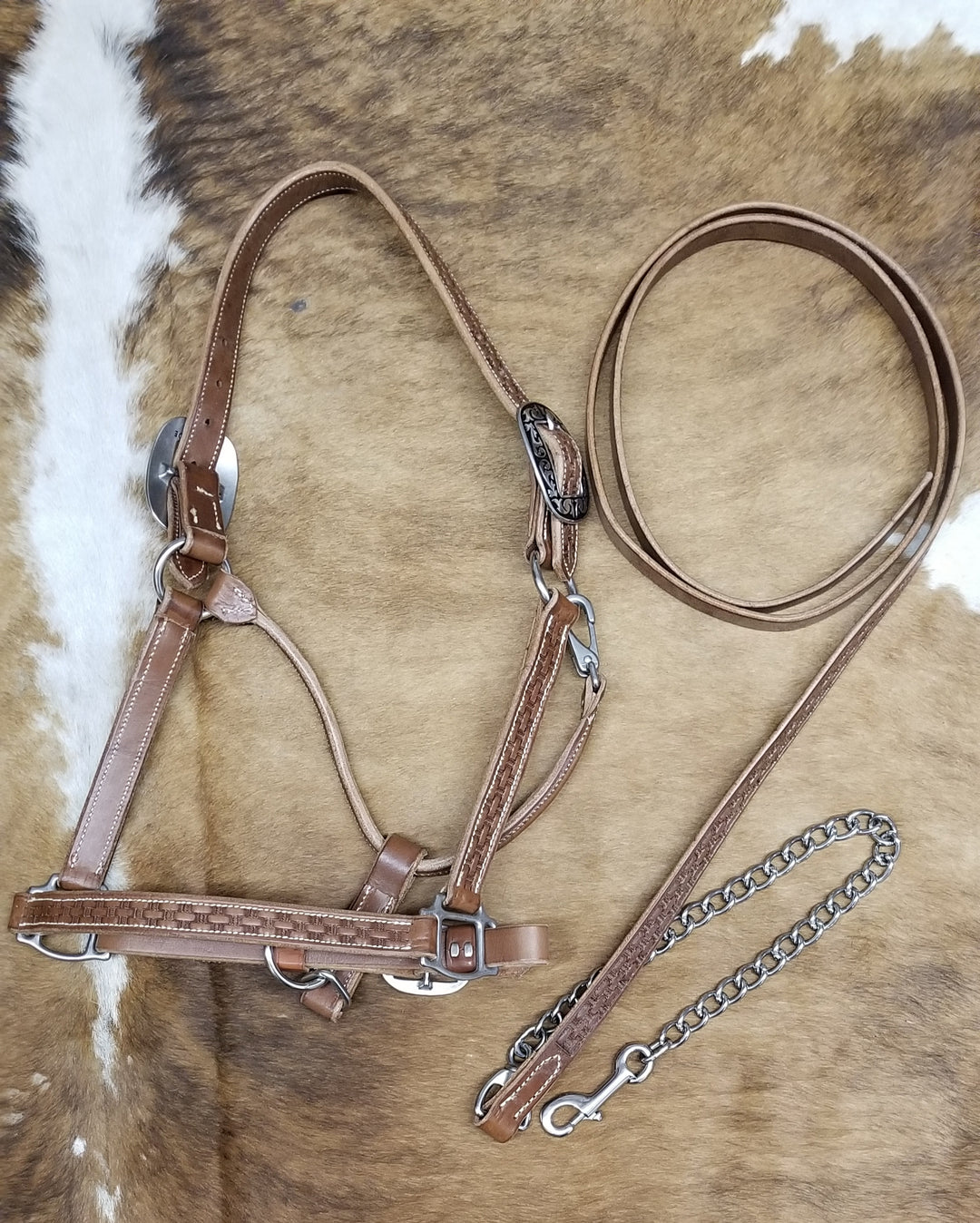 Custom West 20 Basket Weave Leather Halter