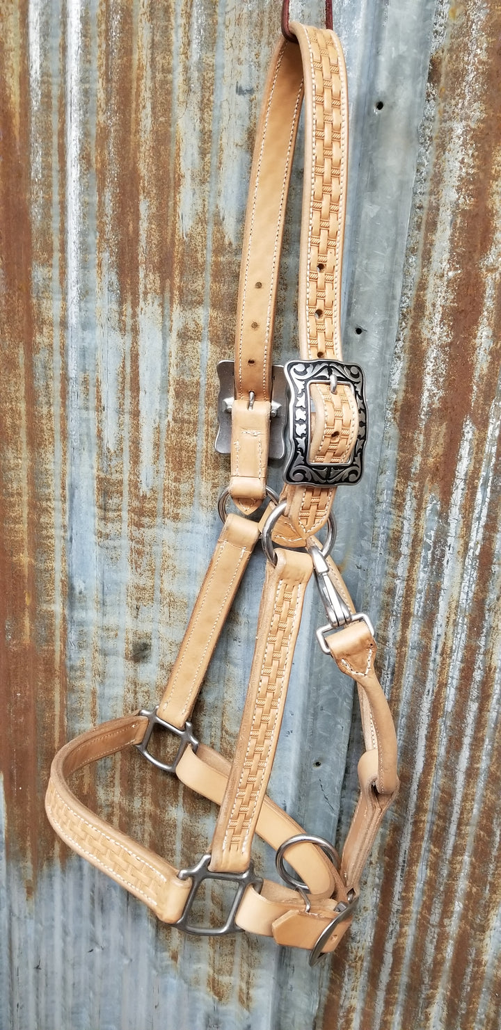 Custom West 20 Basket Weave Leather Halter