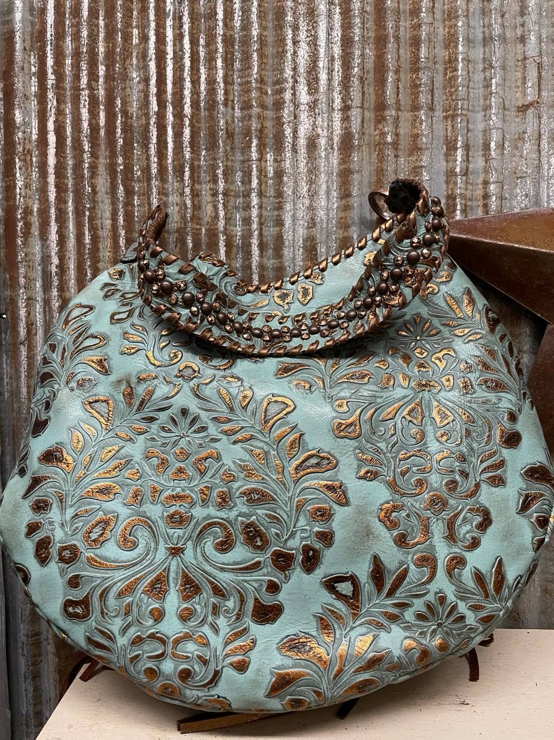 Kurtmen Turquoise Cheetah Cookie Hand Bag