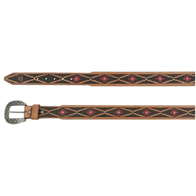 Red Dirt Hat Co Southwest Tooled Tapered Leather Belt