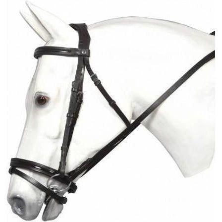 Henri de Rivel Piaffe Mono Crown Bridle With Flash Nose Band With Patent Leather - West 20 Saddle Co.