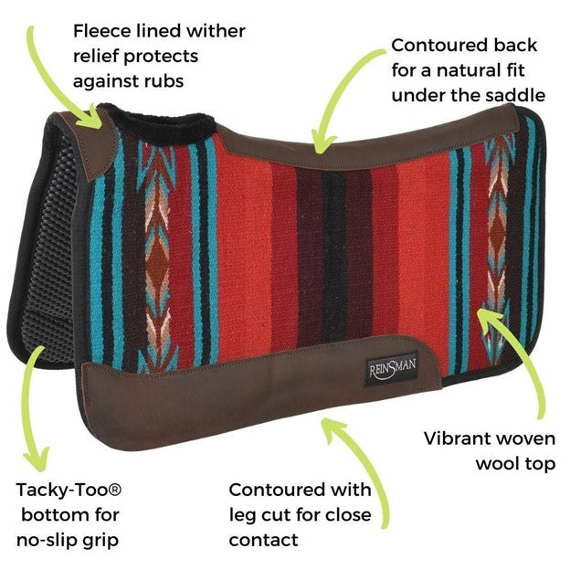 Reinsman Red Serape Square Contour Close Contact Tacky Pad