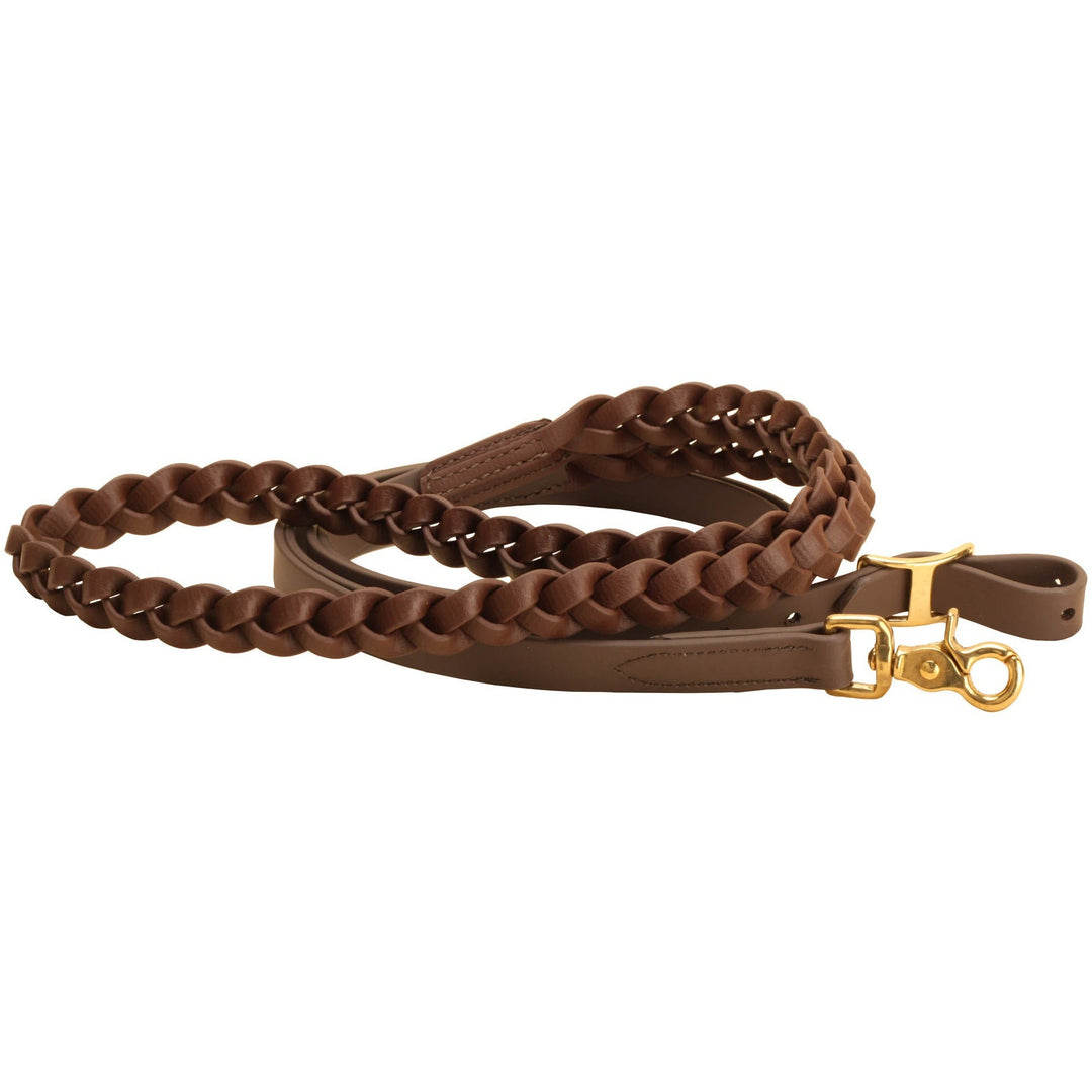 Tory Leather Brown All Weather Braided Trail Rein