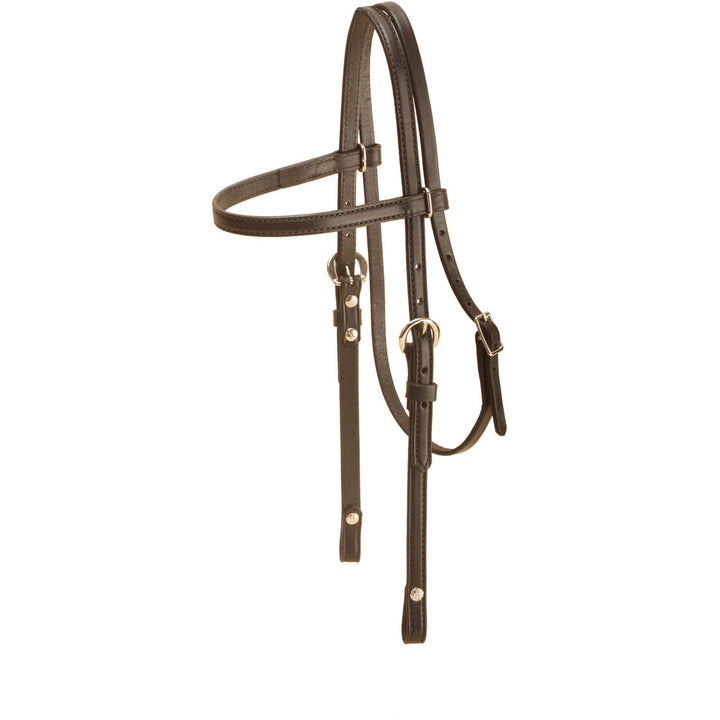 Tory Leather Double and Stitched Browband Pony Headstall