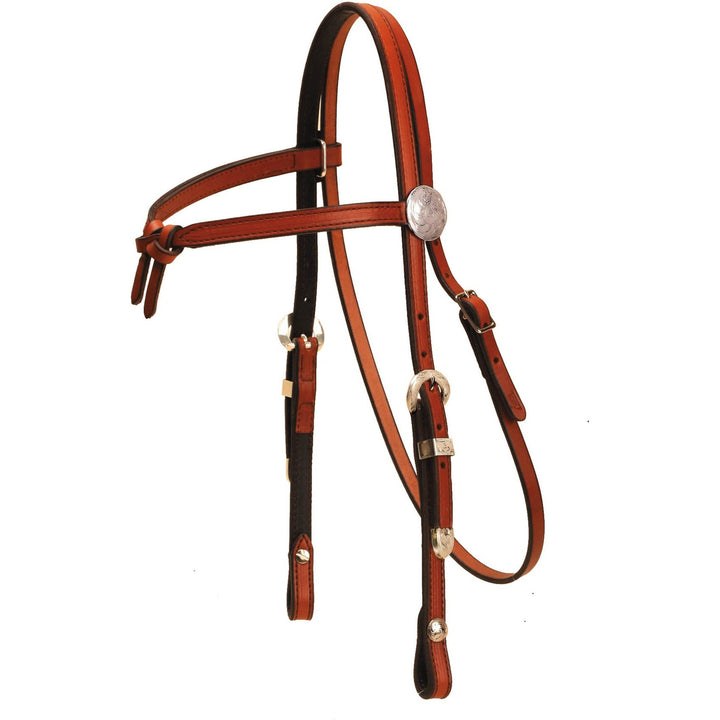 Tory Leather Knotted Browband Headstall with Silver