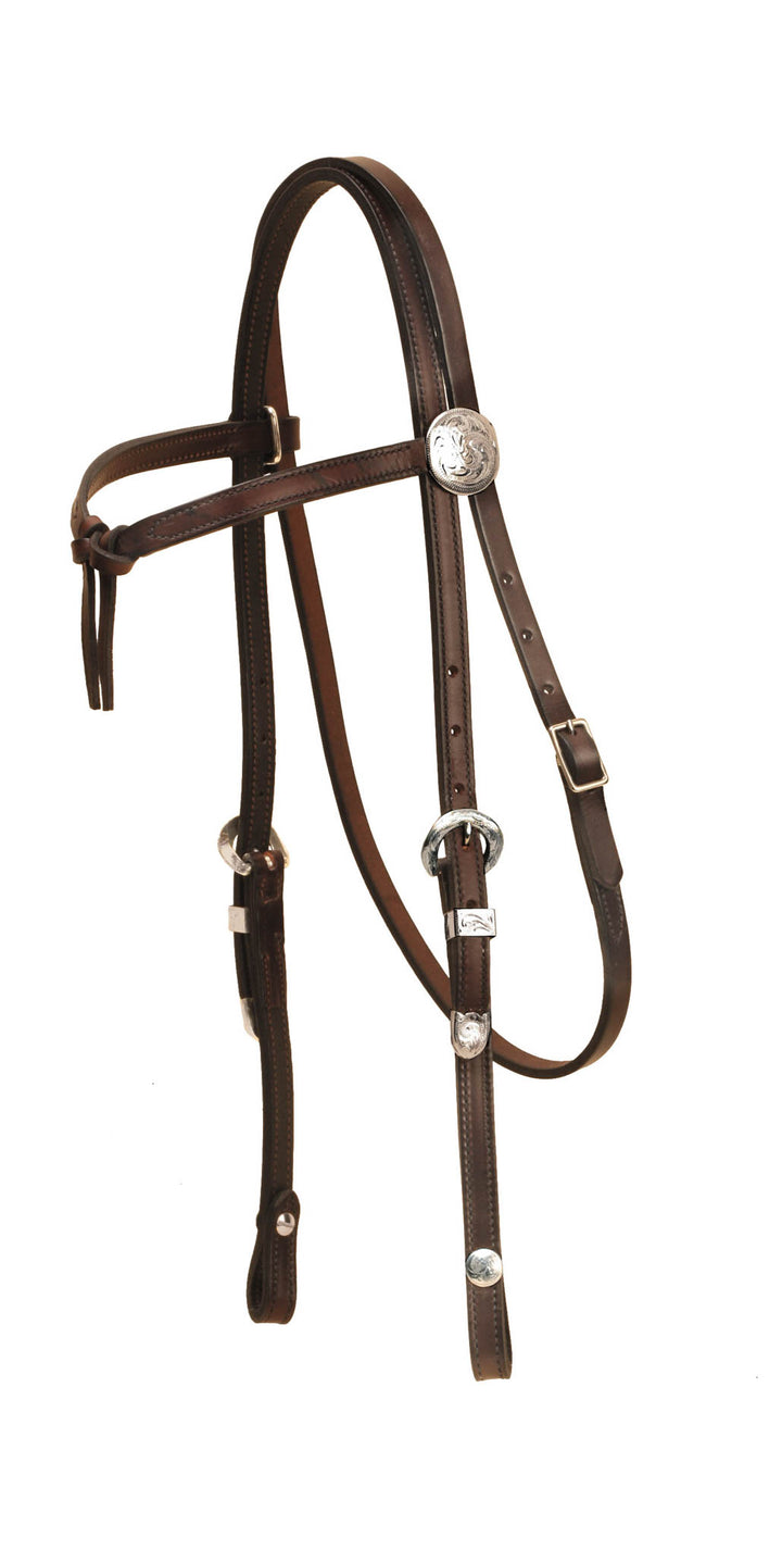 Tory Leather Knotted Browband Headstall with Silver