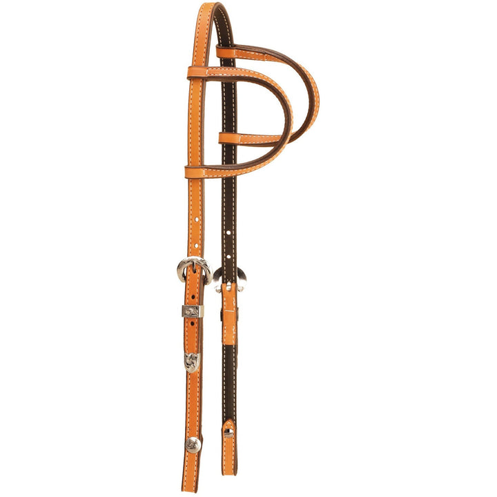 Tory Leather Double Ear Headstall with Silver Buckle Sets