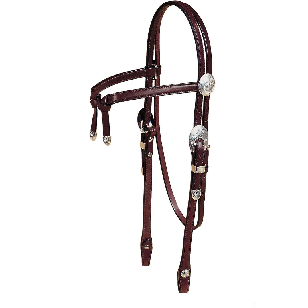 Tory Leather Oklahoma Knotted Brow Show Headstall - West 20 Saddle Co.
