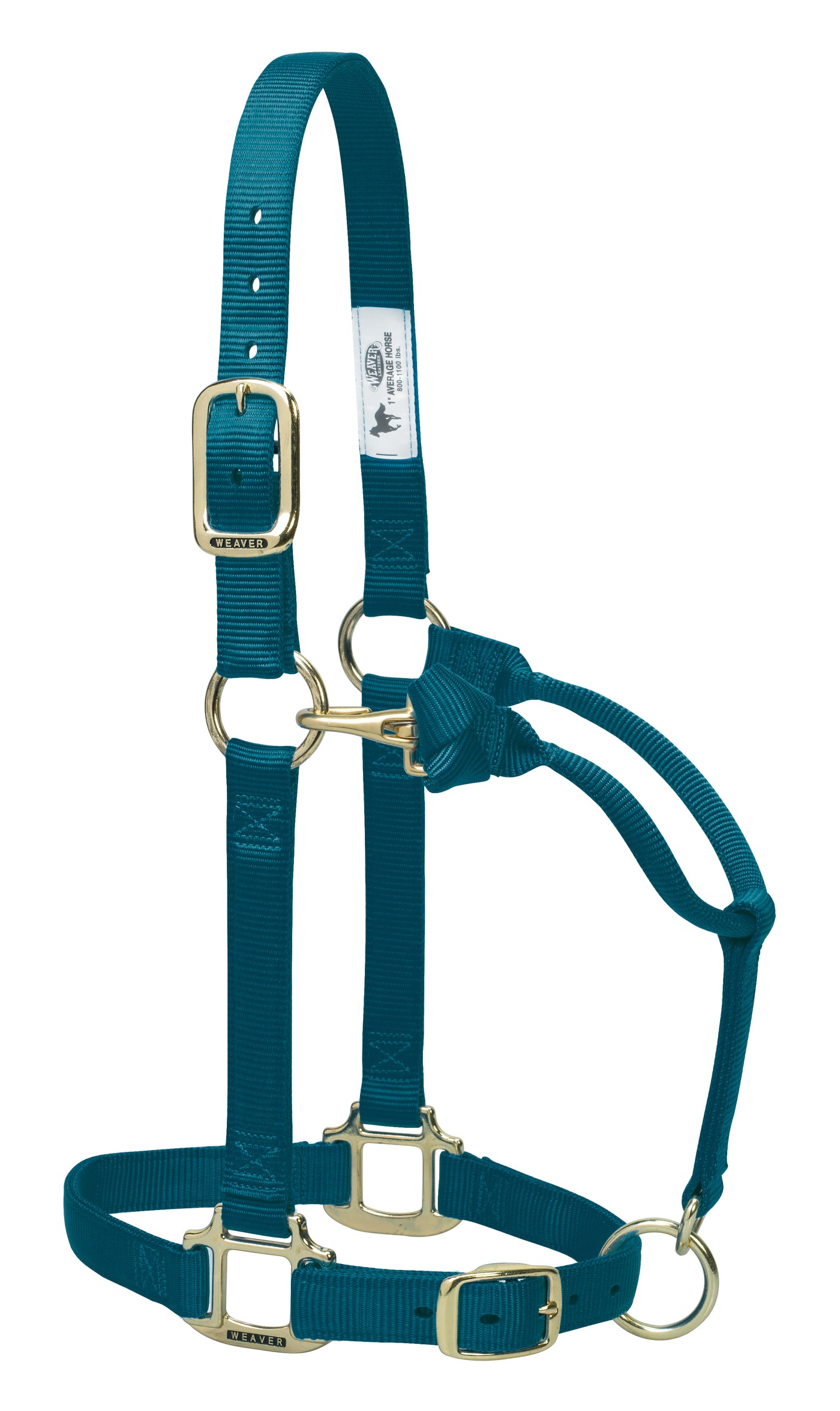 Weaver Leather Original Adjustable Chin and Throat Snap Halter, 1" Average Horse or Yearling Draft