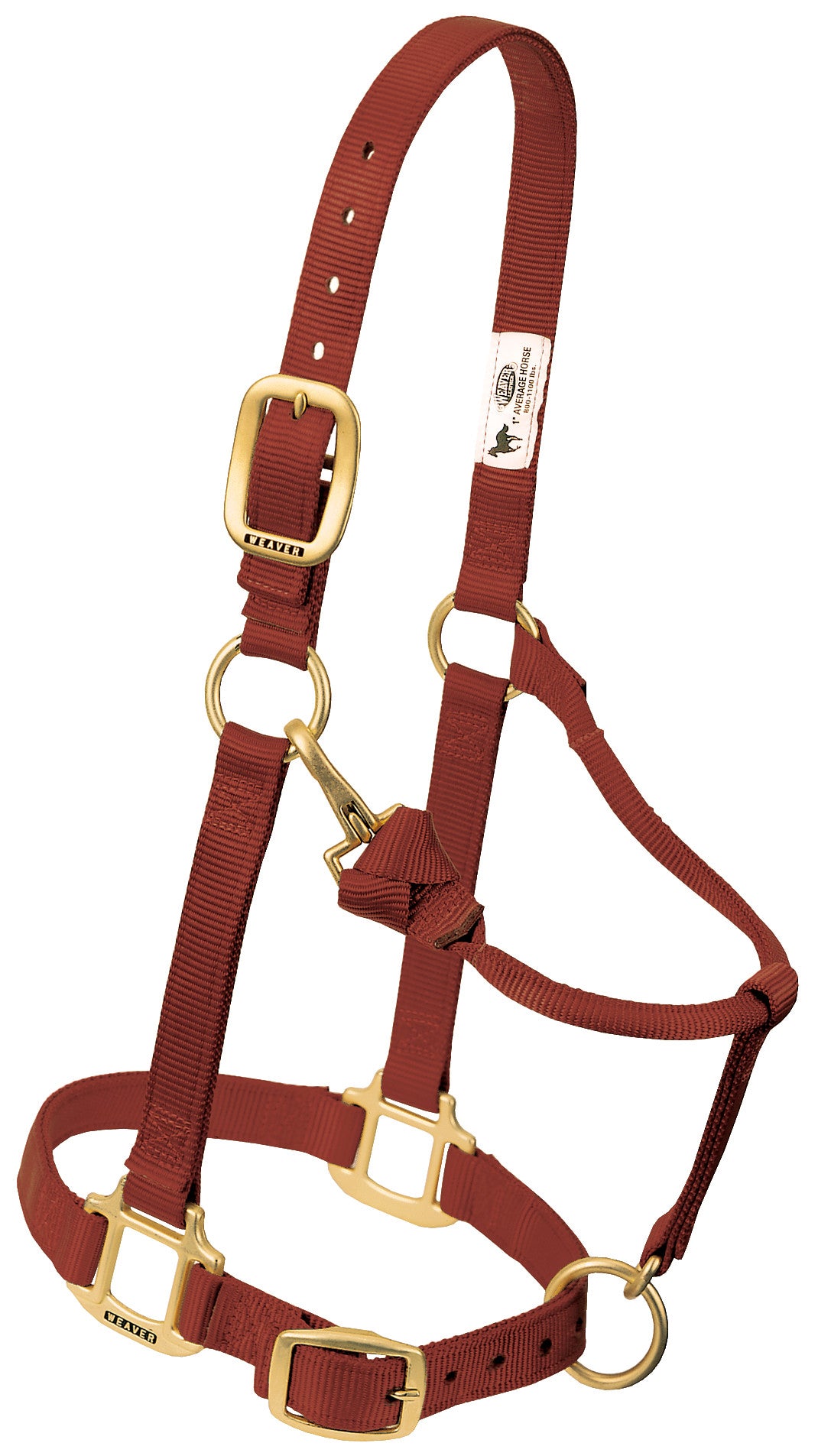 Weaver Leather Original Adjustable Chin and Throat Snap Halter, 1" Large Horse or 2-Year-Old Draft