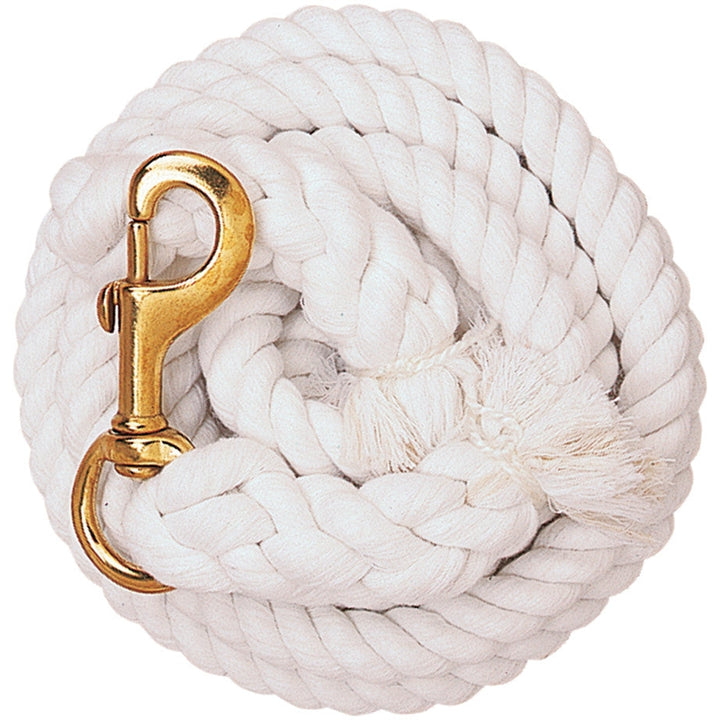Weaver White Cotton Lead Rope with Solid Brass 225 Snap - West 20 Saddle Co.