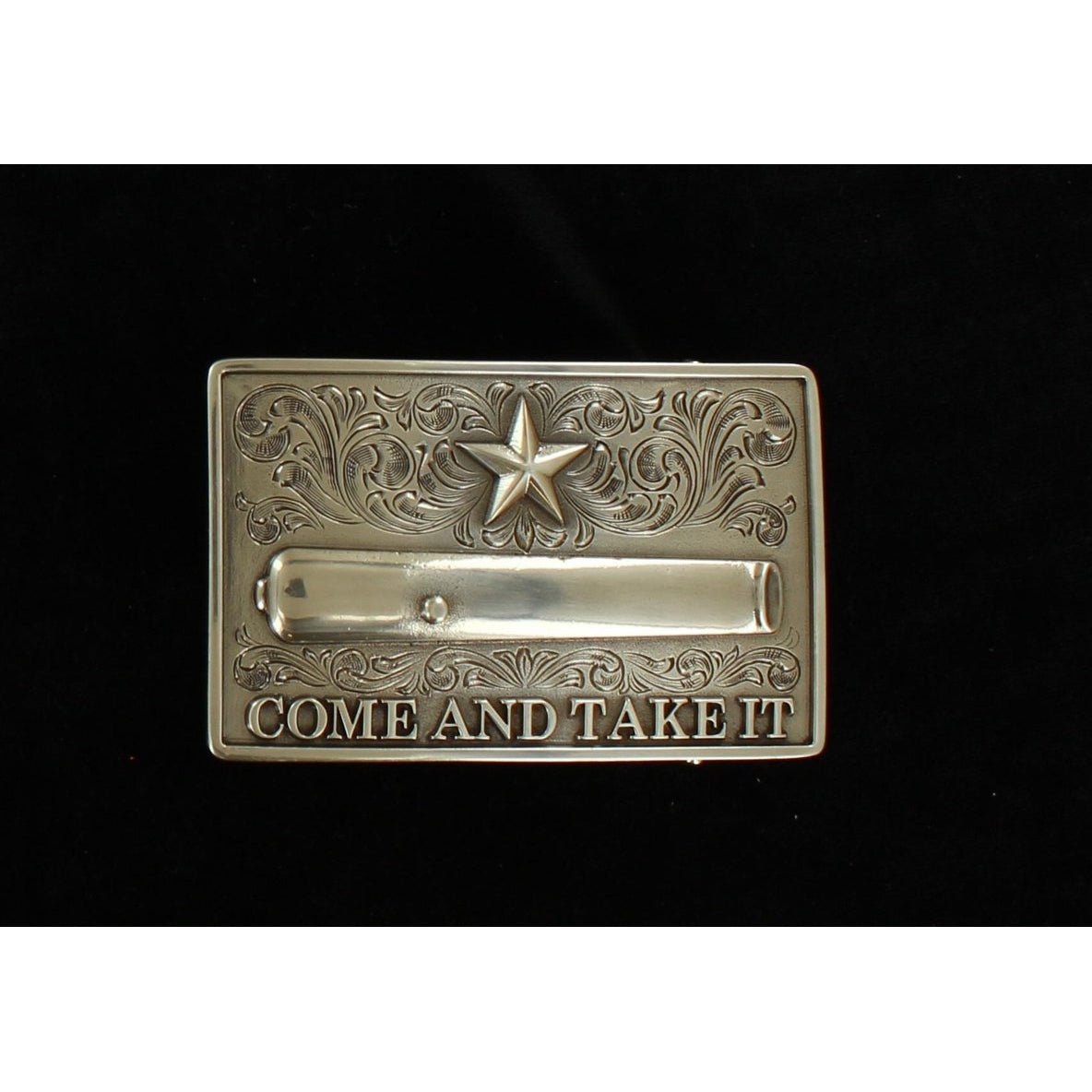 M&F Nocona Silver Come and Take It Belt Buckle