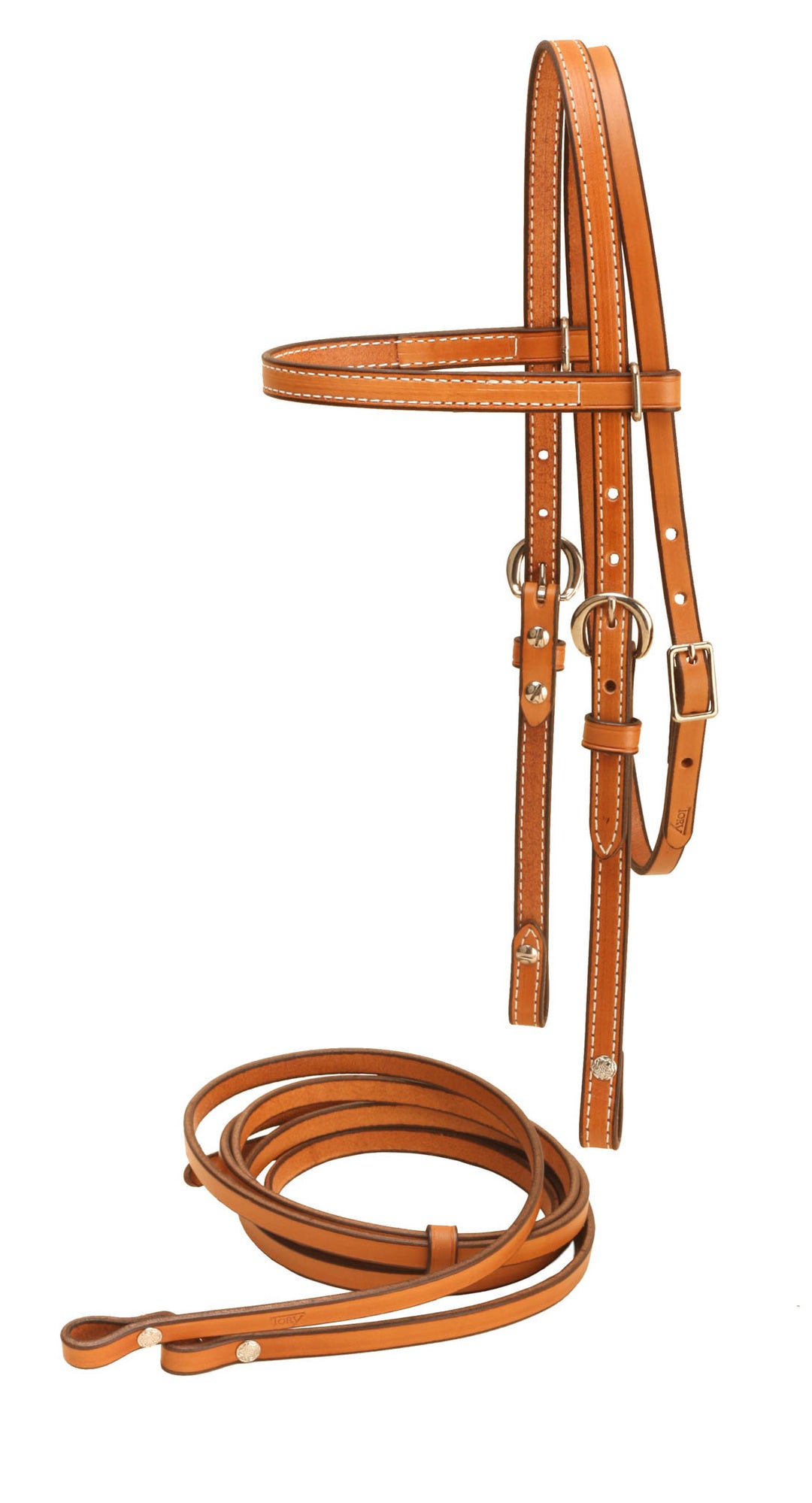 Tory Leather Double and Stitched Brow Band Pony Filling