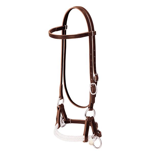 Weaver Leather Deluxe Latigo Leather Side Pull, Double Rope - West 20 Saddle Co.