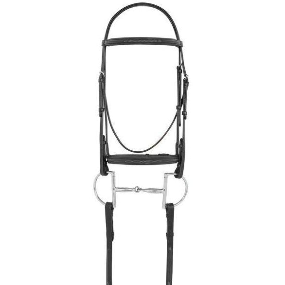 Camelot Fancy Raised Padded Bridle With Laced Reins-Black