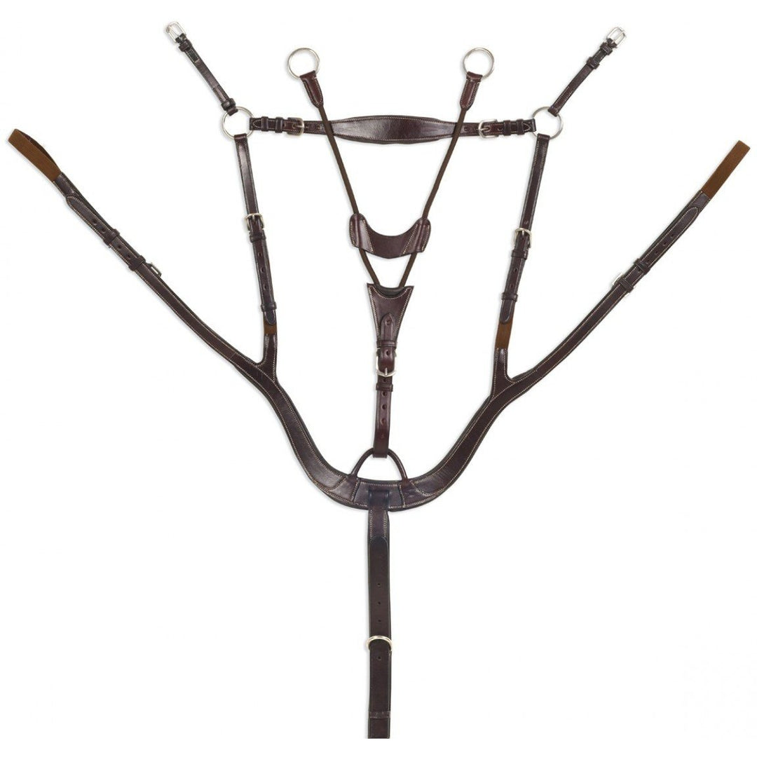 Ovation Classic Collection - Shaped 5-Point Breastplate With Stretch Cord Running Attachment - West 20 Saddle Co.